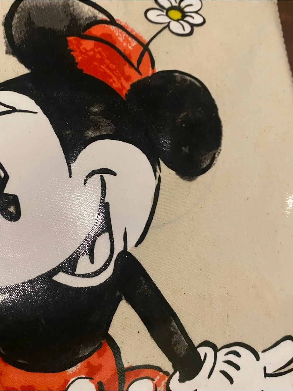 Kate Spade x Disney Minnie Mouse Cream Tote Bag with Red Accents
